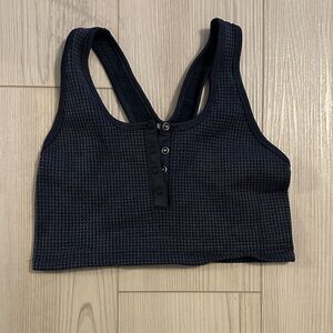Deep Navy OFFLINE Main Squeeze Seamless Waffle Bra Top